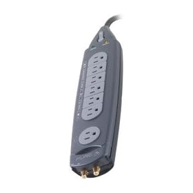 Belkin PureAV F9A702fc06 7-Outlet Home Theater Surge Protector (Gray/Silver)