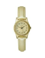DKNY Glitzy Gold-Tone Leather Strap Womens watch #NY8696