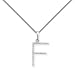 18ct White Gold Diamond 'F' Initial Pendant. 18inch chain included