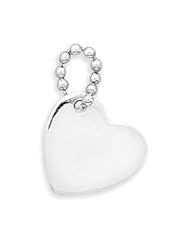 Polished Heart Pendant Tag with Bead Chain - Engraving Included