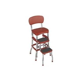 Click here to buy Retro Chair counter Stylish Chrome Finish Stool - Red .