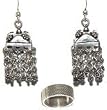 Jewellery Set Sterling Silver Ring Earrings