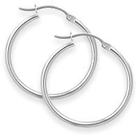 1 4/5 Inch Sterling Silver Hoop Earrings