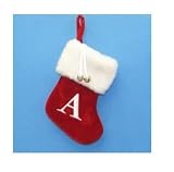 Club Pack of 12 Red and White Monogram "A" Mini Christmas Stockings 7"