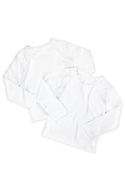 2 Pack Pure Cotton Plain Long Sleeve Vests