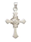 Cross Pendant with Wire Wrapped Center Design