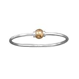 Childrens Bangle Add A Charm Bracelet Two Tone Sterling Silver 14K Yellow Gold