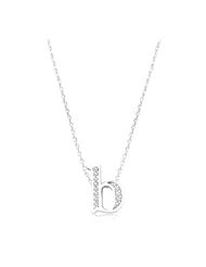 Pave Initial B Pendant Necklace