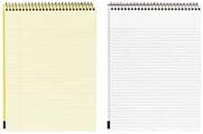 Cambridge 59880 Stiff Back Wire Bound Notebook, Wide Rule, 8 1/2 x 11, Canary Paper, 70 Sheets