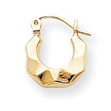 10k Fancy Small Hoop Earrings