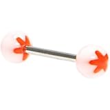 Barbell - Orange FLOWER Tongue Ring - B0002SPG8G