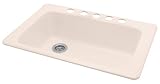 American Standard 7193.805.021 Lakeland 33-by-22-Inch Americas Large Single Bowl Five Hole Kitchen Sink, Bone
