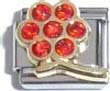 Clearly Charming July Ruby Large Daisy Birthstone Italian Charm