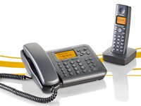 Audioline Splash 380 Combo - Mobiltelefonbasisstation mit Schnurtelefon, Anrufbeantworter + mit Anruferkennung - DECTGAP, 593381