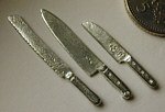 Dollhouse Knife Set in Pewter by Warwick Miniatures