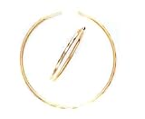 14k Tricolor Large Faceted Hoop Earrings