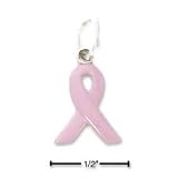 Sterling Silver Pink Breast Cancer Awareness Ribbon Charm