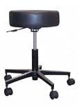Revolving, Pneumatic Adjustable Height Stool with Metal Base - Black