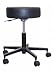 Revolving, Pneumatic Adjustable Height Stool with Metal Base - Black