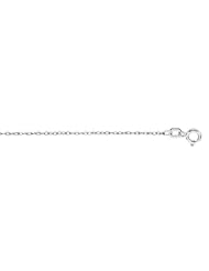 10 Karat 18" White Gold Shiny Diamond Cut Carded Rope Chain With Spring Ring Clasp