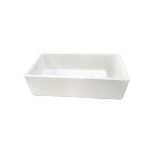 Rohl RC3618BS 6-Inch by 18-Inch by 10-Inch Shaws Lancaster Single Bowl Fireclay Kitchen Sink with 33-1/2-Inch Drain, Pergame Biscuit