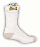 Zip It Sox Men's White Crew Sock