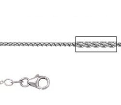 Platinum 18 Inch X 1.0 mm Wheat Chain Necklace