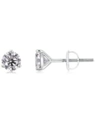 0.75 ct Solitaire Diamond Stud Earrings in White Gold