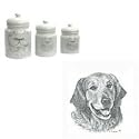 Golden Retriever Canister Set, Porcelain by Rosalinde