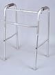 JAC Healthcare P3044 Adult Single Button Folding Walker with Hard Rubber Grip