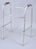 JAC Healthcare P3044 Adult Single Button Folding Walker with Hard Rubber Grip