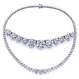 32.50 Carat D/VS1 Round Certified Diamond Necklace in 18ct Solid White Gold