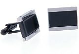 Stainless Steel and Black Cufflinks