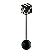 Stainless Steel with UV Black Barbell - Dice Sold as a Pair