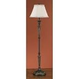 Murray Feiss One-Light Chandelier Library Floor Lamp, Rubbed Wood with Cream Colored Shantung/Ivory Soft Lined Shade # FL6182RW