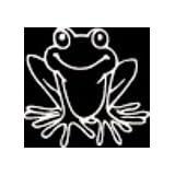 (FRG17) 6 white Happy frog vinyl die cut decal for any smooth surface 