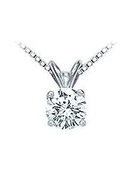 Platinum : Round Diamond Solitaire Pendant - 1.00 CT. TW.