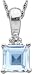 Aquamarine Pendant Set in 14k White Gold<br>with Diamond Accents