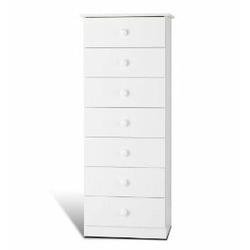 White 7-Drawer Tall Chest