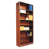 Alera Radius Corner Bookcase, Wood Veneer, 7 Shelf, 36w x 12d x 84h, Medium Cherry 2122uQH7q4L. SL160 Alera Radius Corner Bookcase, Wood Veneer, 7 Shelf, 36w x 12d x 84h, Medium Cherry