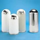 Trash Container, Fire-Safe, Dome Top, 15 dia x 36H, 15 Gallon, Steel, Almond URIR1536EGLAL