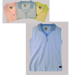 CONFIDENCE GOLF Lady Striped Sleevless Polo in 3 colors