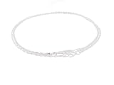 Italian Sterling Silver Twisted Style Fashion Anklet Set