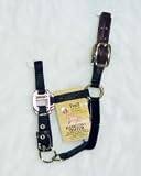Hamilton Halter Company 1-2 3 4 Adj Halter W Lthr Hdp Black Foal - 3DLA FLBK