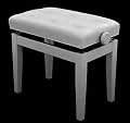 Prima adjustable Piano Stool - Luxurious Seat + Solid Wood - White