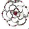Improving Lifestyles Open Flower Ring Adjusstable with Crystals Purple