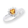 Sterling Silver Citrine ring - Size 7 - JewelryWeb