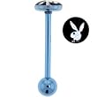 Playboy Baby Blue TITANIUM Silver RABBIT HEAD FOIL Barbell