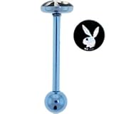 Playboy Baby Blue TITANIUM Silver RABBIT HEAD FOIL Barbell