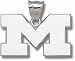 Michigan Wolverines Giant 1 1/2 W x 7/8 H Block M Pendant - Sterling Silver Jewelry